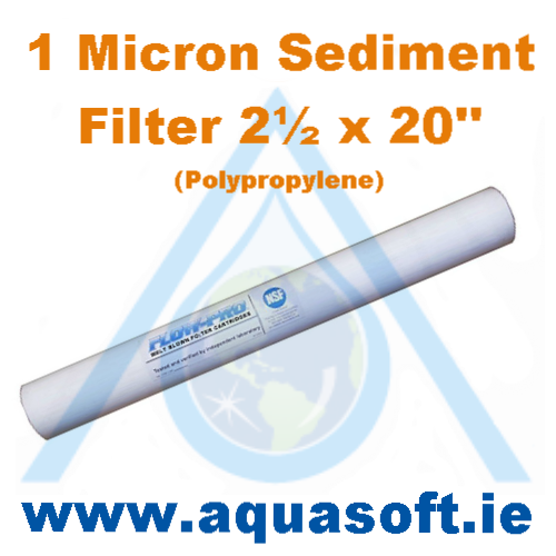 1 Micron Sediment filter 2½" x 20" Spun Polypropylene